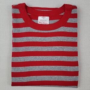 Hanna‎ Andersson striped red and gray organic cotton pajama top Kid 12